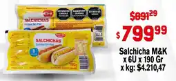 Makro M&K salchicha oferta