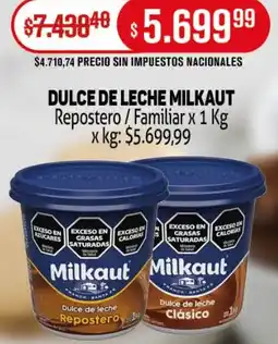 Makro Milkaut dulce de leche repostero/familiar oferta