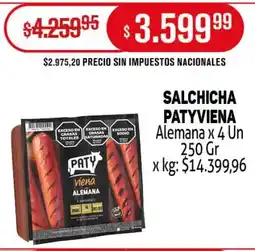 Makro Paty viena salchicha alemana oferta