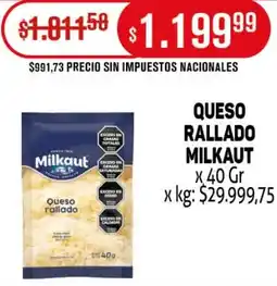 Makro Milkaut queso rallado oferta