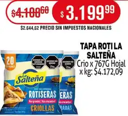 Makro La salteña tapa rotila crio oferta