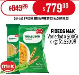 Makro M&K fideos variedad oferta