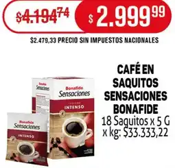 Makro Bonafide café en saquitos sensaciones oferta