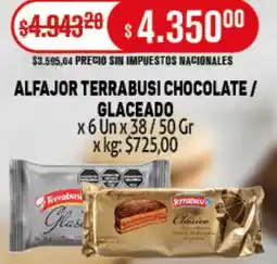 Makro Terrabusi alfajor chocolate/ glaceado oferta