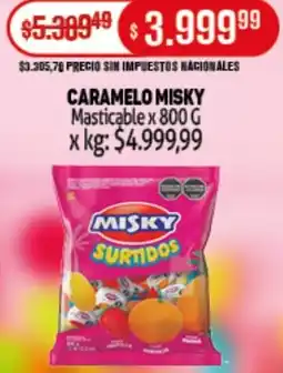 Makro Misky caramelo masticable oferta