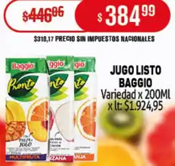Makro Baggio jugo listo variedad oferta