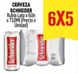 Makro Schneider cerveza rubia lata oferta