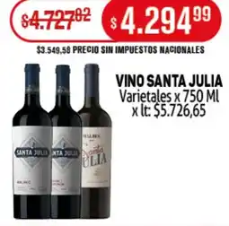 Makro Santa julia vino varietales oferta