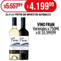 Makro Fran vino varietales oferta