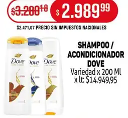 Makro Dove shampoo / acondicionador variedad oferta