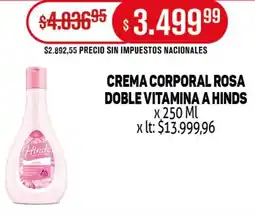 Makro Hinds crema corporal rosa doble vitamina a oferta