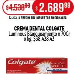 Makro Colgate crema dental luminous blanqueamiento oferta
