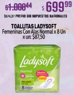Makro Ladysoft toallitas femeninas con alas normal oferta