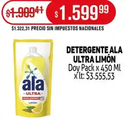 Makro Ala detergente ultra limón doy pack oferta
