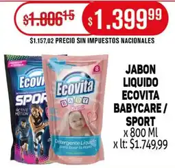 Makro Ecovita jabon liquido babycare/sport oferta