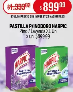 Makro Harpic pastilla p/inodoro pino/lavanda oferta