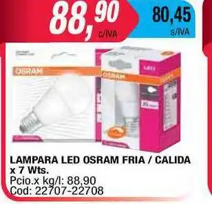 Maxiconsumo Lampara Led Osram Fria / Calida x 7 Wts. oferta