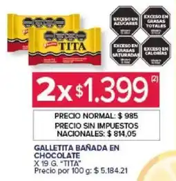 Carrefour Tita galletita bañada en chocolate oferta