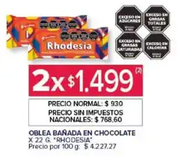Carrefour Rhodesia oblea bañada en chocolate oferta