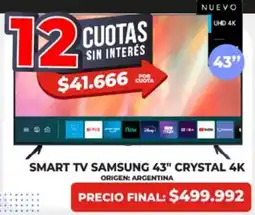 Supermayorista Vital SAMSUNG Smart TV 43" Crystal 4K oferta