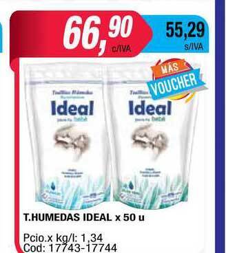 Maxiconsumo T. Humedas Ideal x 50u oferta
