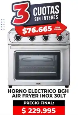 Supermayorista Vital BGH horno electrico air fryer inox 30 L oferta