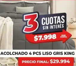 Supermayorista Vital Acolchado 4 pcs liso gris king oferta