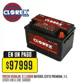Coto Clorex batería 12x75 premium oferta