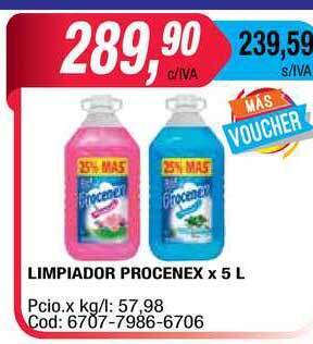 Maxiconsumo Limpiador Procenex x 5L oferta