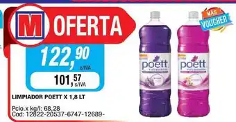 Maxiconsumo Limpiador Poett x 1,8Lt oferta