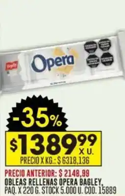 Coto Obleas rellenas opera bagley oferta