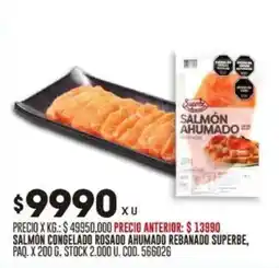 Coto Salmon congelado rosado ahumado rebanado superbe oferta