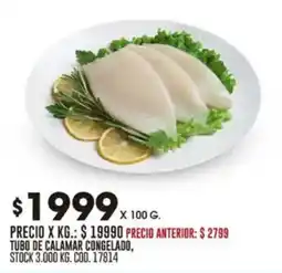 Coto Tubo de calamar congelado oferta