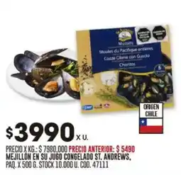 Coto Mejillon en su jugo congelado st. andrews oferta