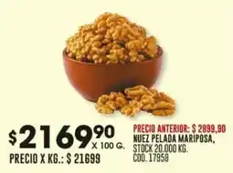 Coto Nuez pelada mariposa oferta