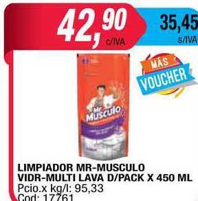 Maxiconsumo Limpiador Mr-musculo Vidr-multi Lava D-pack x 450ml oferta