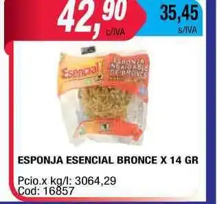 Maxiconsumo Esponja Esencial Bronce x 14gr oferta