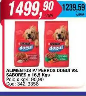 Maxiconsumo Alimentos P- Perros Dogui Vs. Sabores x 16,5kgs oferta