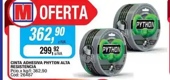 Maxiconsumo Cinta Adhesiva Phyton Alta Resistencia. oferta