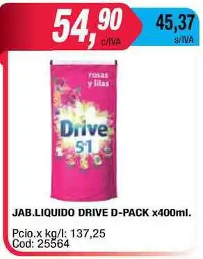 Maxiconsumo Jab. Liquido Drive D-pack x400ml oferta