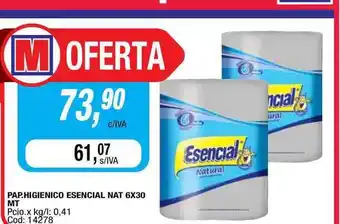 Maxiconsumo Pap.Higienico Esencial Nat 6x30 Mt oferta