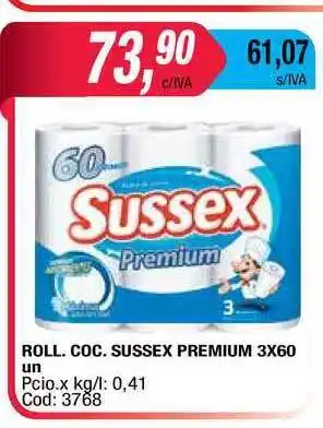 Maxiconsumo Roll. Coc. Sussex Premium 3x60 Un oferta