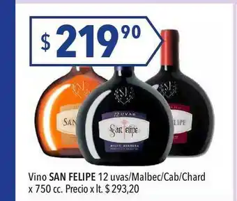 Hergo San Felipe Vino 12 Uvas-malbec-cab-chard X 750cc. oferta