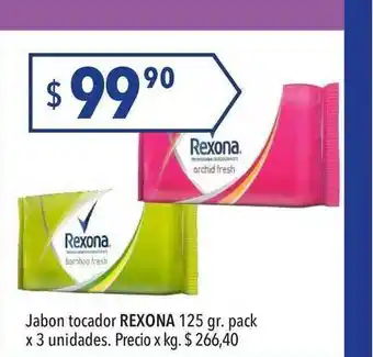 Hergo Rexona Jabon Tocador 125 Gr. Pack X 3 Unidades oferta