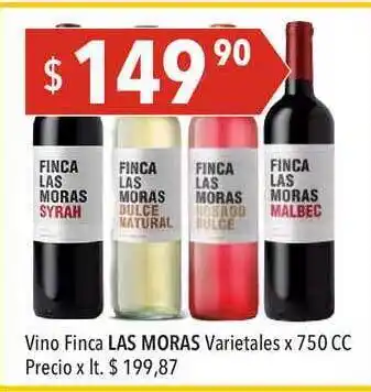 Hergo Las Moras Vino Finca Varietales X 750cc oferta