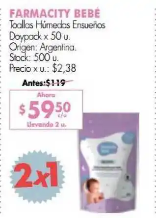 Simplicity Farmacity Bebé Toallas Húmedas Ensueños Doypack oferta
