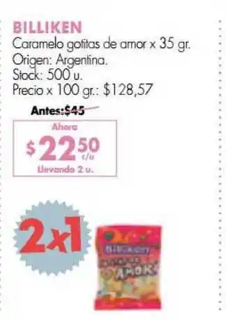 Billiken Caramelo Gotitas De Amor 35gr