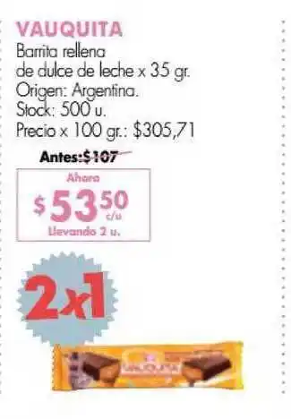 Simplicity Vauquita Barrita Rellena De Dulce De Leche x 35gr oferta