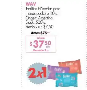 Simplicity Wav Toallitas Húmedas Para Manos Pocket x 10u oferta