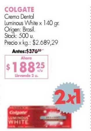 Simplicity Colgate Crema Dental Luminous White x 140gr oferta